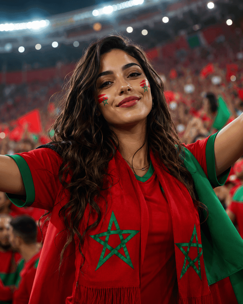 Morocco fan representing Morocco in CHARMING leaderboard